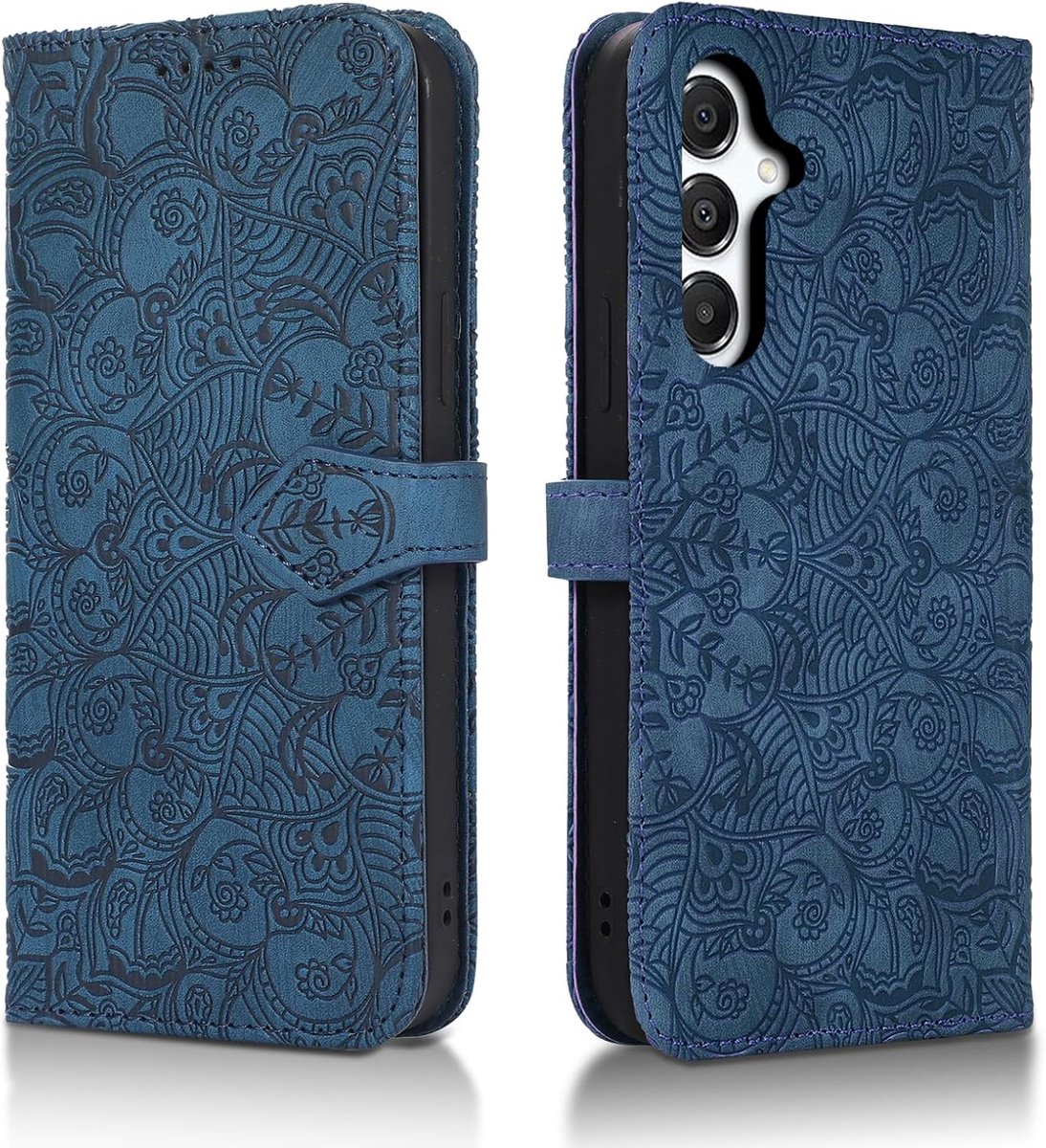 Hoes voor Galaxy A16 5G Portemonnee in Premium PU-leer Boekhoes voor Galaxy A16 5G Beschermende Standaardhoes met [Kaarthouders] [Magneetsluiting] Hoes voor Galaxy A16 Blauw