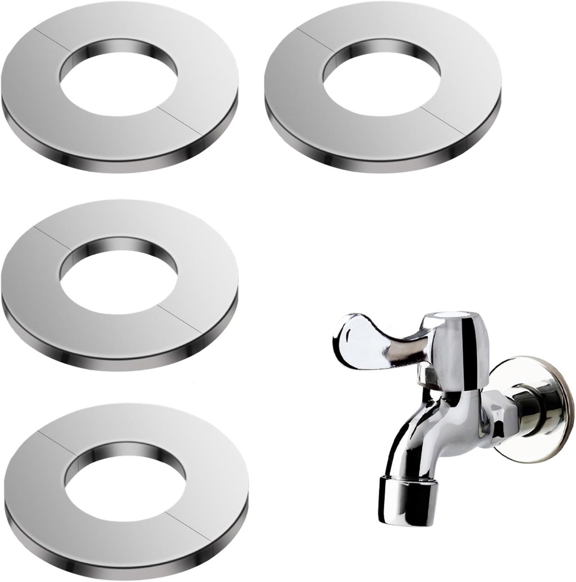 rozetten,25mm,Gedeelde buisafdekkingen,Afdekrozetten voor waterkranen,4 stuks