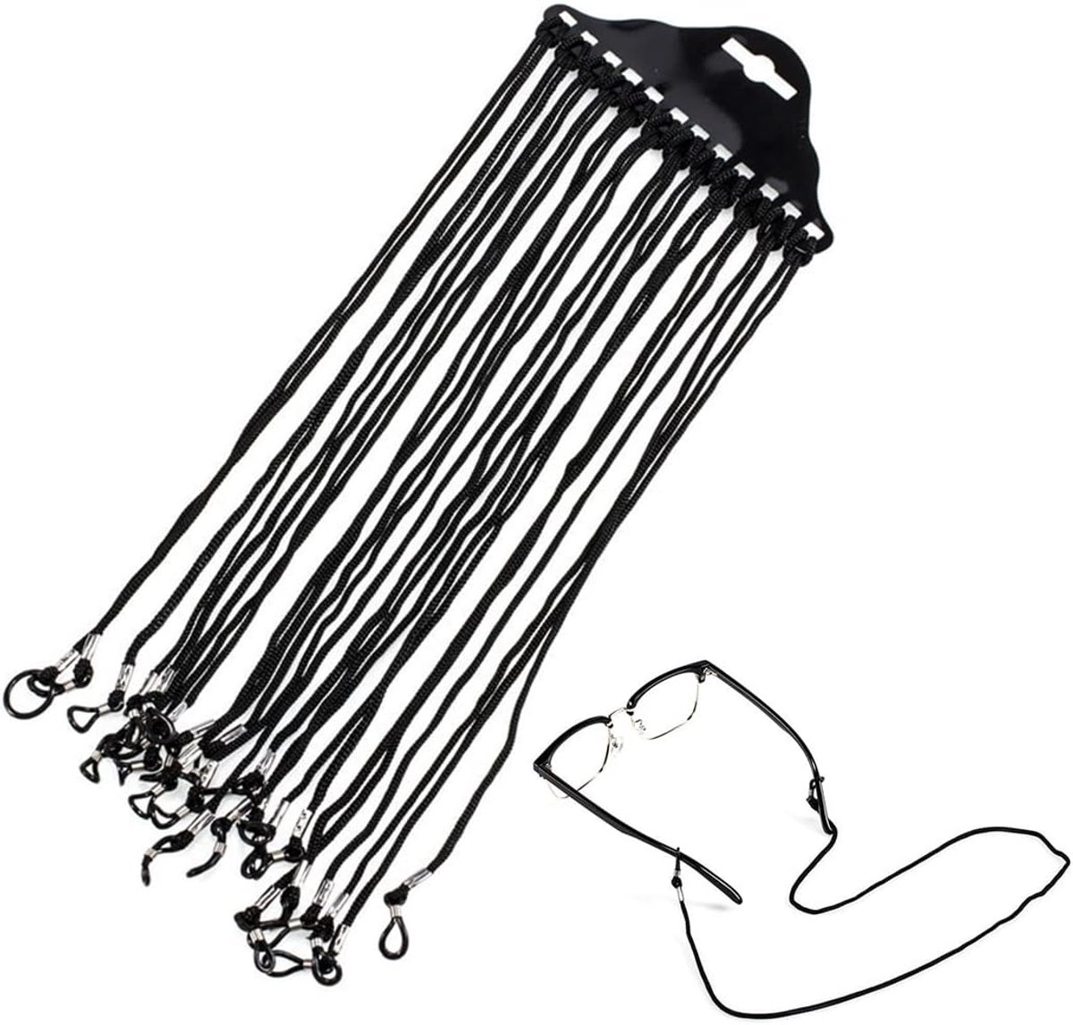 12 stuks brillenbandjes, brillenketting, nylon antislip brillenriem, verstelbare nekkoord, brillenkoord, verstelbare brillenkoorden, ketting voor brillenglazen, lanyard brillenband voor dames