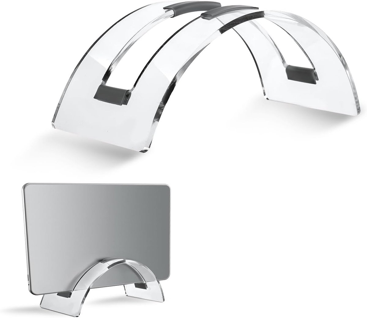 Laptopstandaard voor Bureau, Helder Acryl Laptophouder Onzichtbaar Ruimtebesparend Notebookdock voor Macbook HP Dell Thuis Bureau-Organizer Opslag