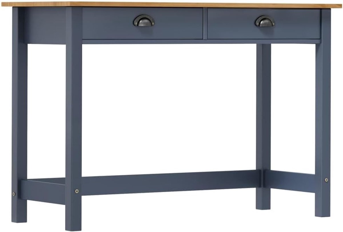 Hill 2 lades 110x45x74 cm massief grenenhout grijs consoletafel voor woonkamer slaapkamer hal opbergtafel met lades duurzaam eenvoudig schoon te maken