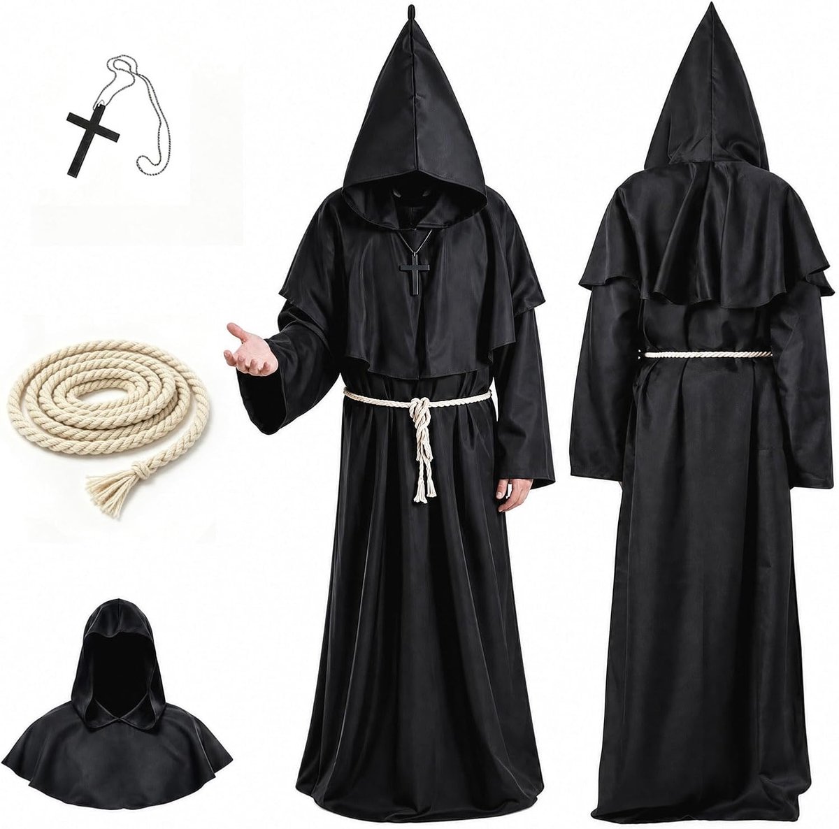 Gewaad - priesterkostuum heren - Halloween kostuum