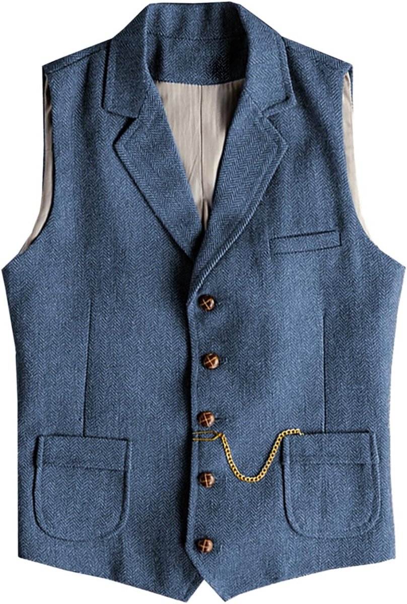 Herringbone Tweed herenpak, vest, wol, slim fit, vest, wol