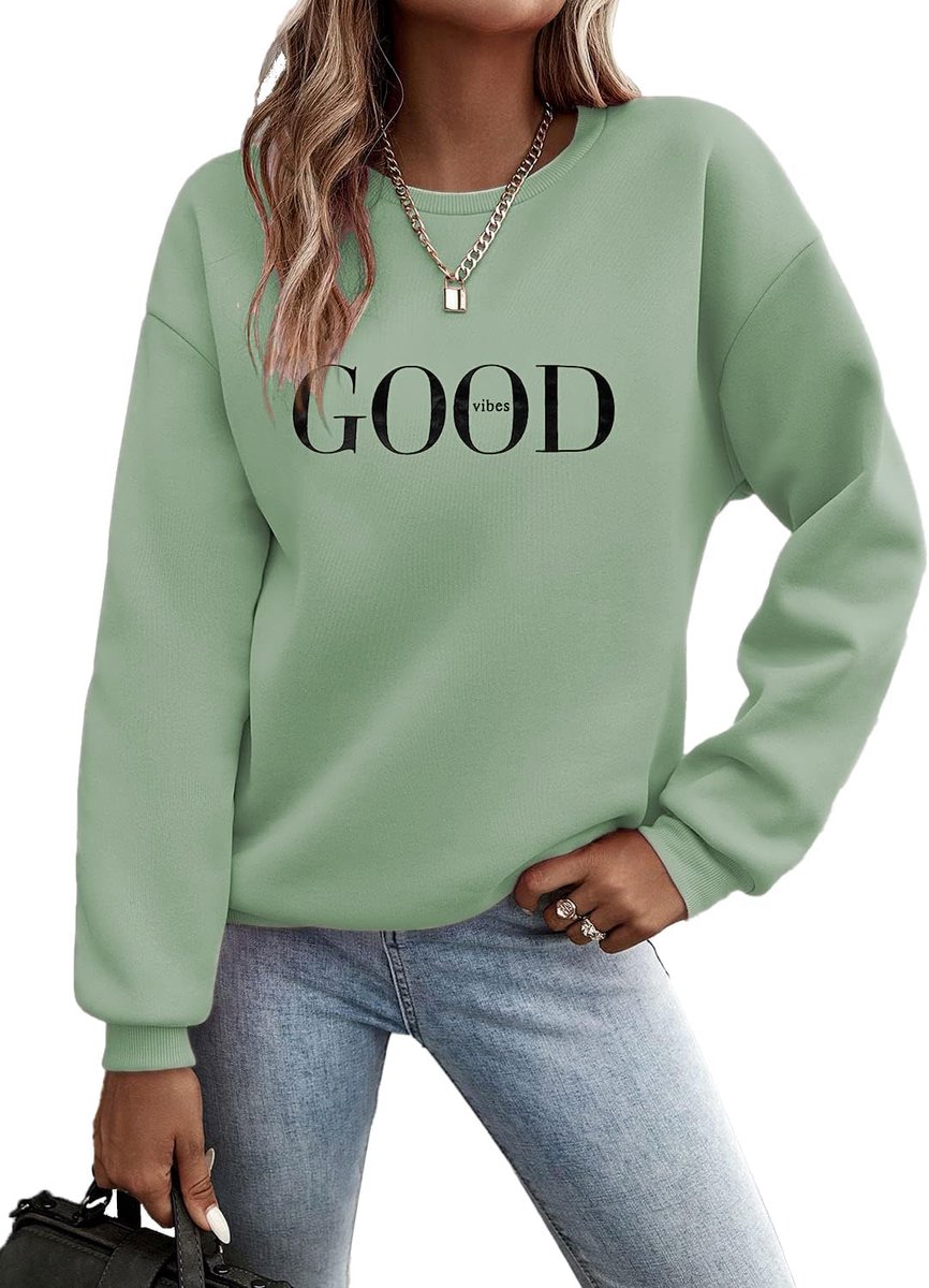 Sweatshirt Dames T-shirts Lange Mouw Ronde Hals Tops Basic Shirt Dames Tees Losse Fit Casual Comfortabel Bovendeel