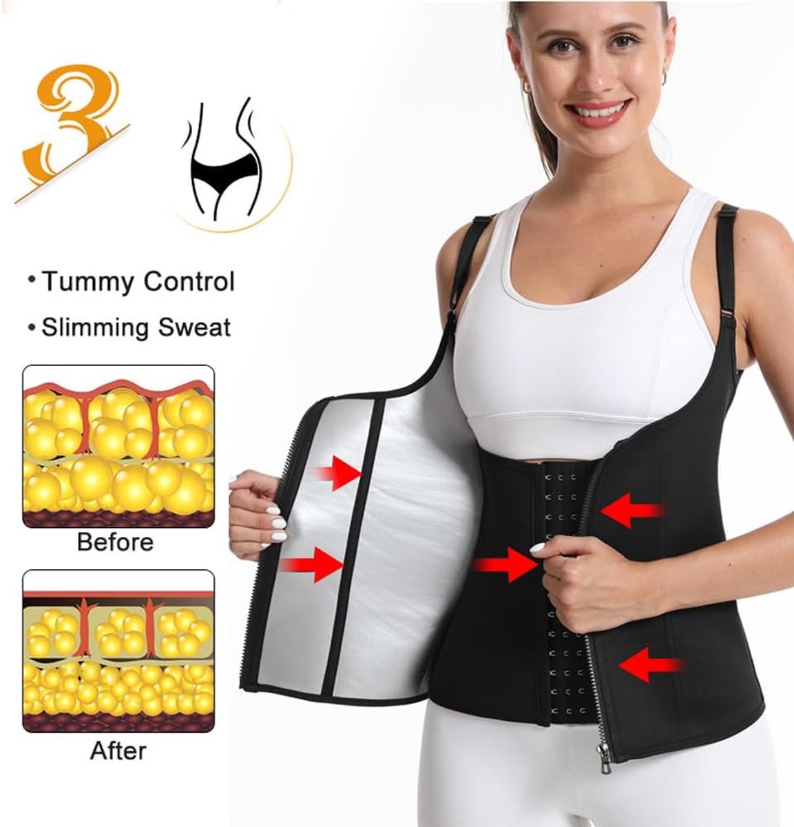 Taille Trainer Vest voor Vrouwen 3 Rijen Haak & Oogsluiting Body Shapewear Buikcontrole Postpartum Herstel Sport Gordel