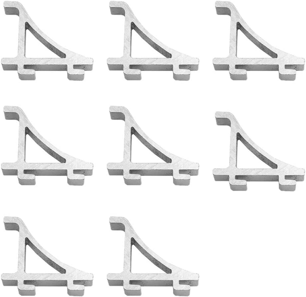 8 stuks koelkast plank clips, zilveren koelkast koeler beugels aluminium vriezer rekken haringen voor keuken vriezer opslag organisatie (M)