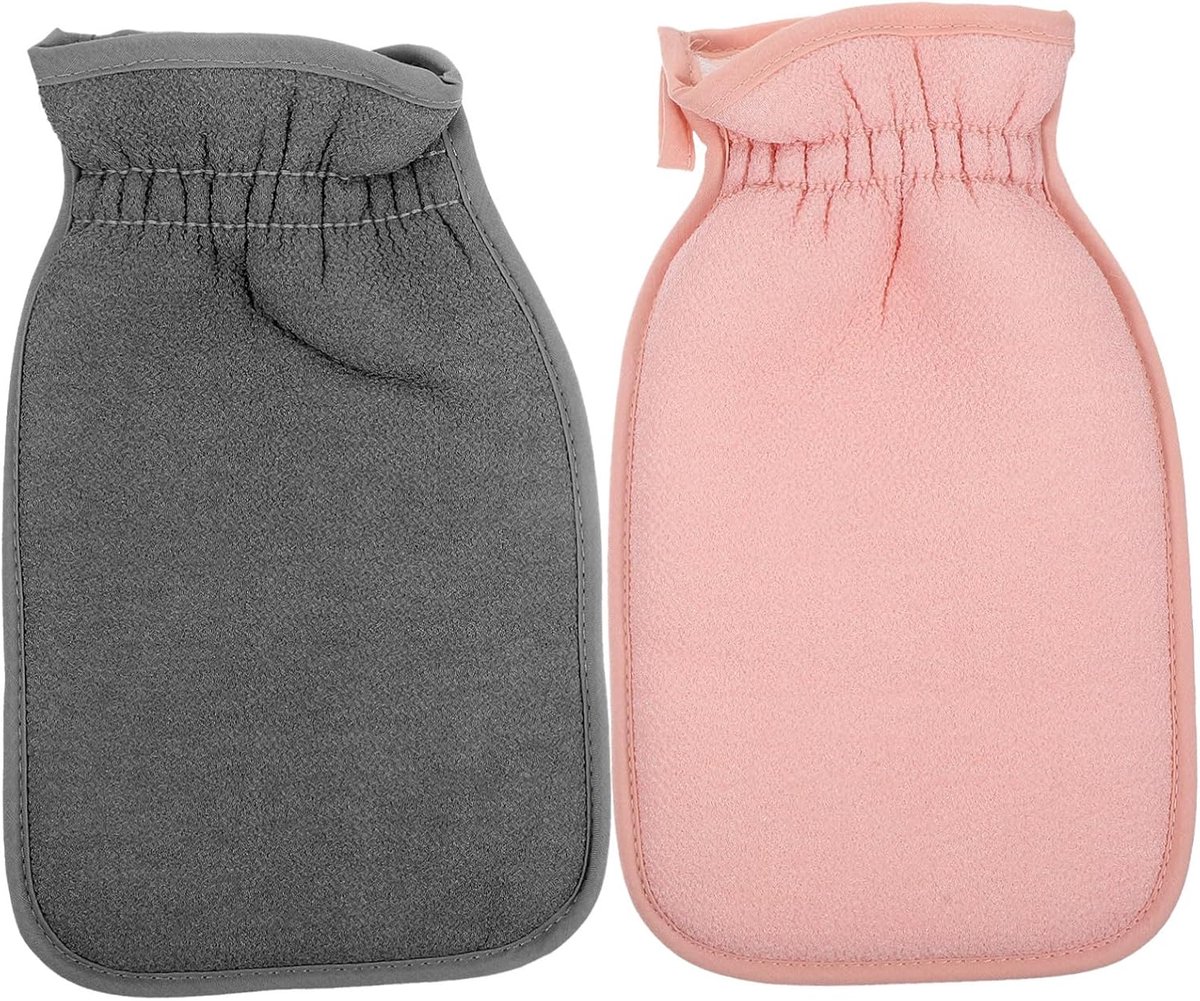 2 stuks Exfoliërende Douchehandschoenen Zachte Badhandschoenen voor Effectieve Huidreiniging Exfoliatie Geschikt Huidtypes Compact Lichtgewicht