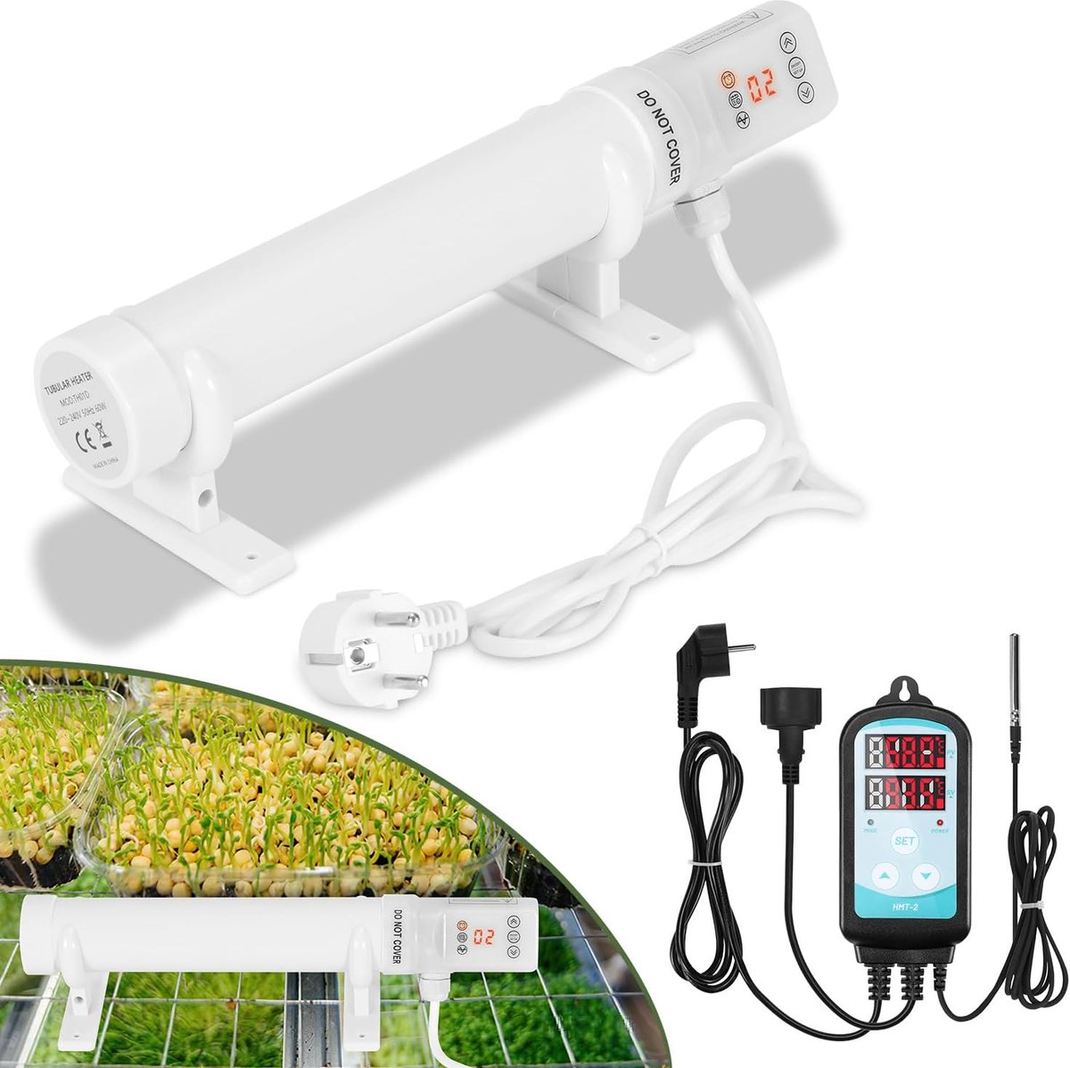 Kasverwarming 60 W met digitale temperatuursensor