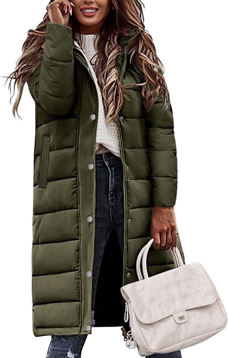 Damesjas, winterjas, gevoerde jas, warme parka, sweatvest met capuchon, gewatteerde jas, lange jas, outwear, winddicht