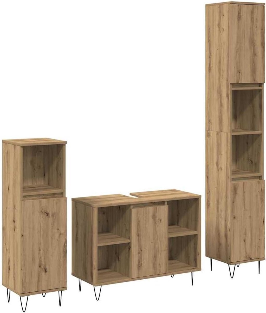 Badkamermeubelset 3 stuks Artisan eiken 30 x 30 x 180 cm houtmateriaal