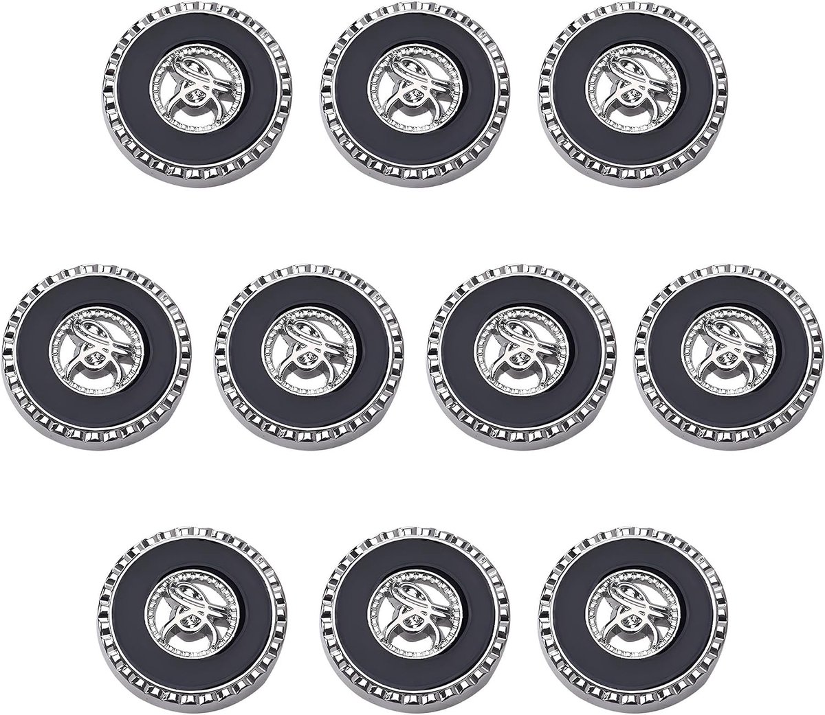 Knopen Zwart Voor Het Zilver Naaien van Metaal (N10S 20 mm)