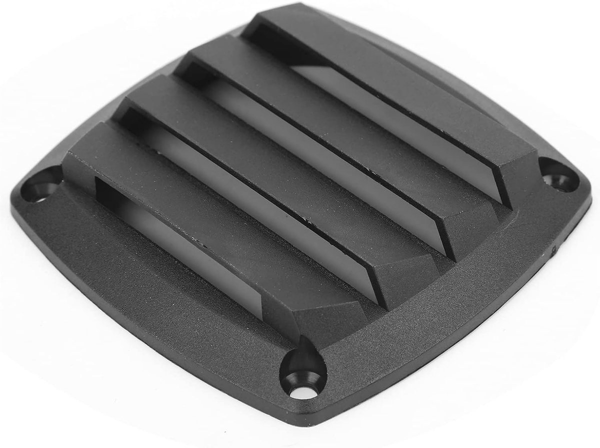 Luchtuitlaat Louvre, ABS Zwart 8.5 X 8.5Cm Marine Air Vent Grille voor Boten voor Schip: