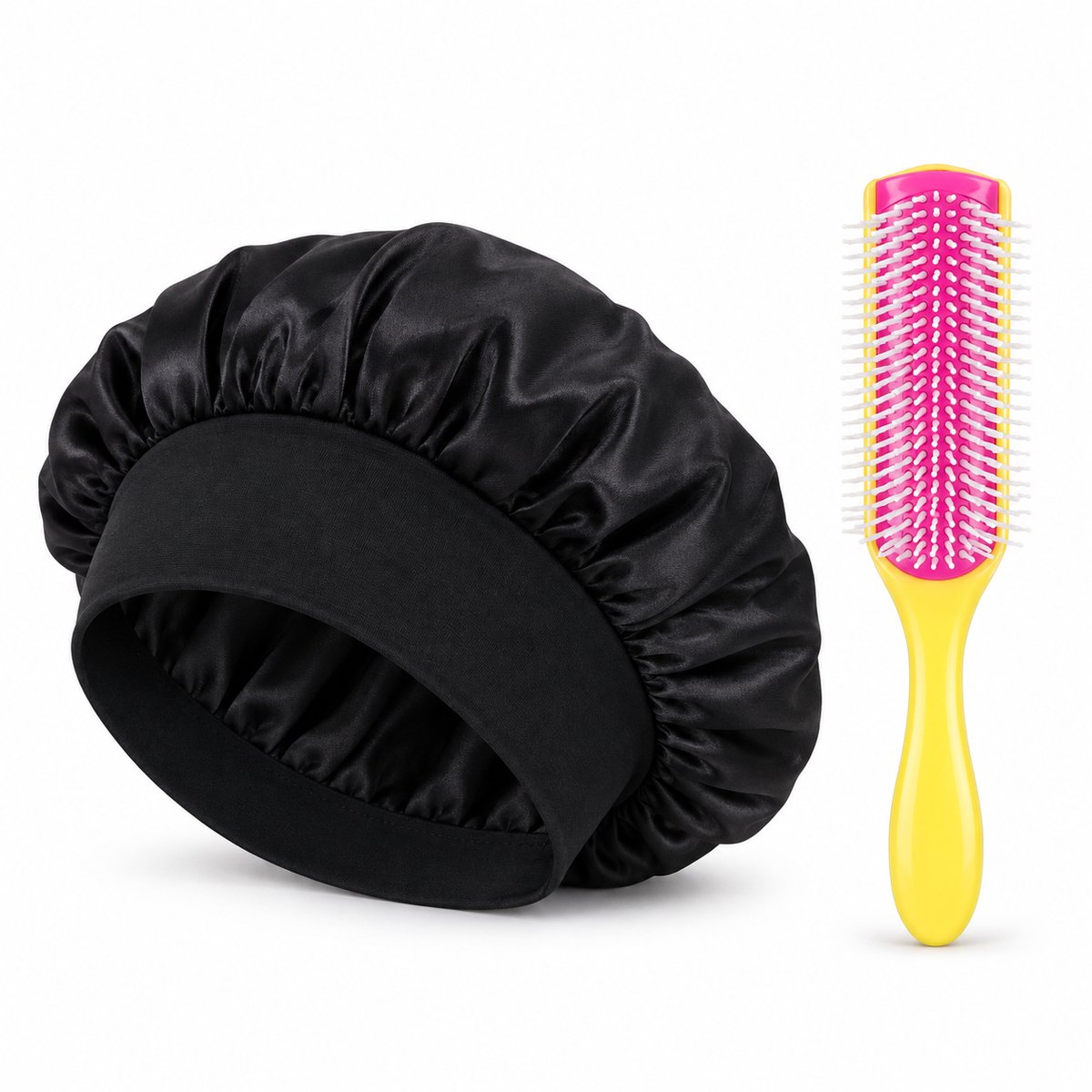 Professor Q Haarverzorgingsset - Bonnet Zwart - Fusion Pink Borstel