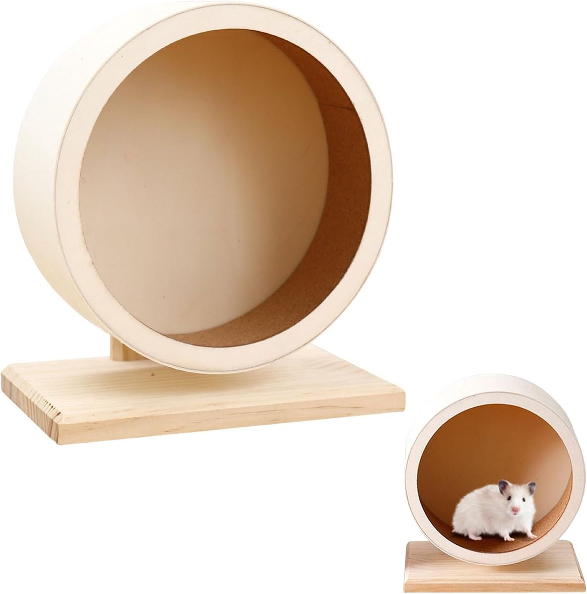 Hout, 15cm Stil loopwiel hamsterwiel voor dwerghamsters, degoes gerbils, met reserve kurkstrips
