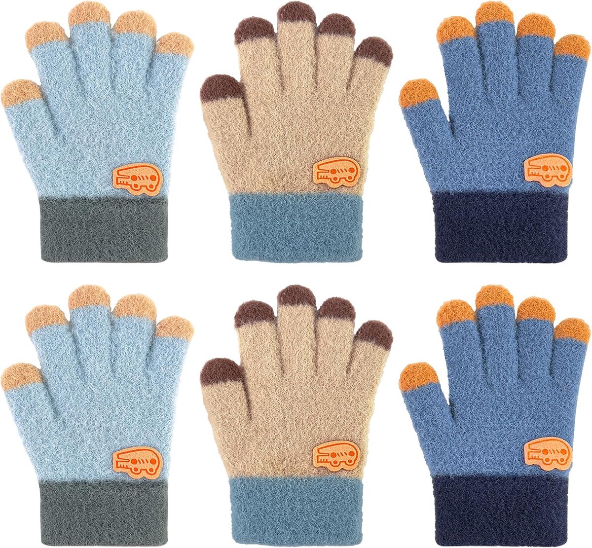 Handschoenen voor kinderen, fleece handschoenen voor kinderen, warme thermische handschoenen voor kinderen van 4-14 jaar, jongens en meisjes