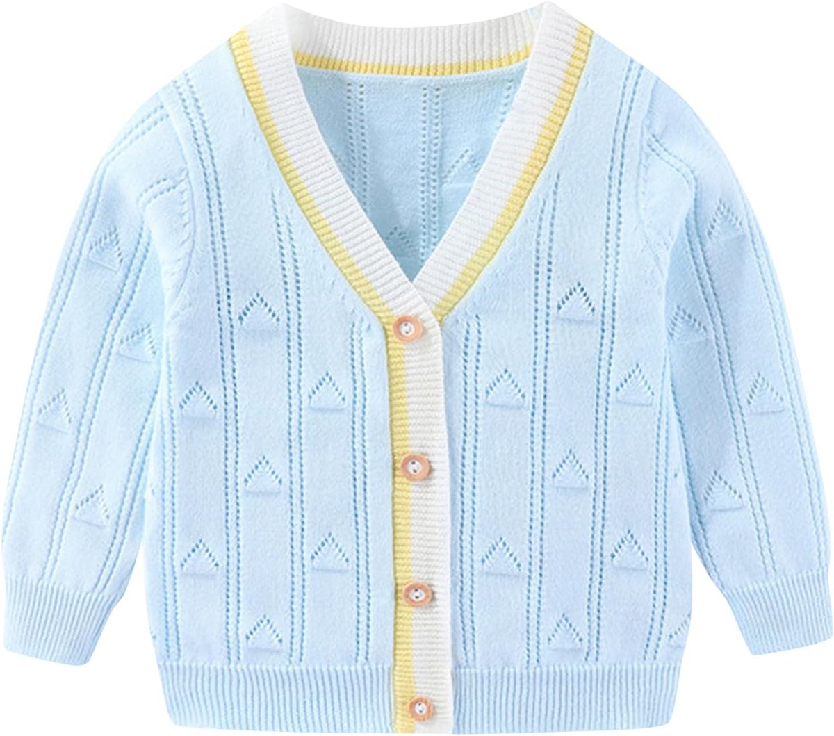 Jongens Vest Trui Jongens Lange Mouw V-hals Katoenen Trui Kinderen Jas Gebreide Knopen Tops Uitloper voor Herfst Winter