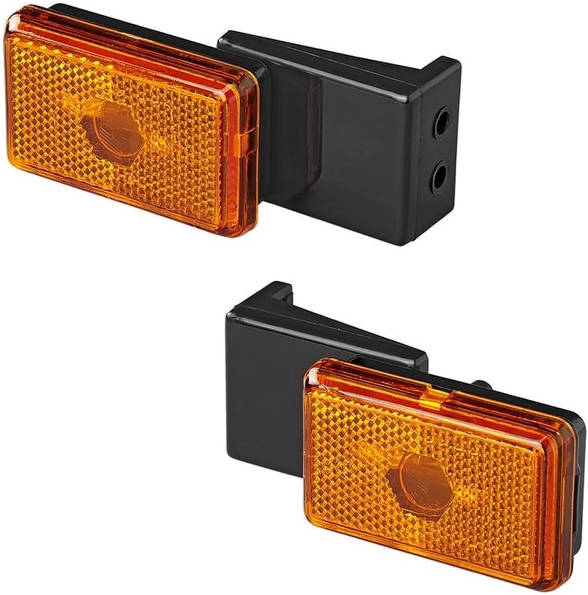 Set van 2 zijmarkeringslichten, oranje, 110 x 45 x 51 mm, 12 V met soffietfitting C5W, E-getest, breedtelicht voor aanhanger, trailer, caravan, vrachtwagen