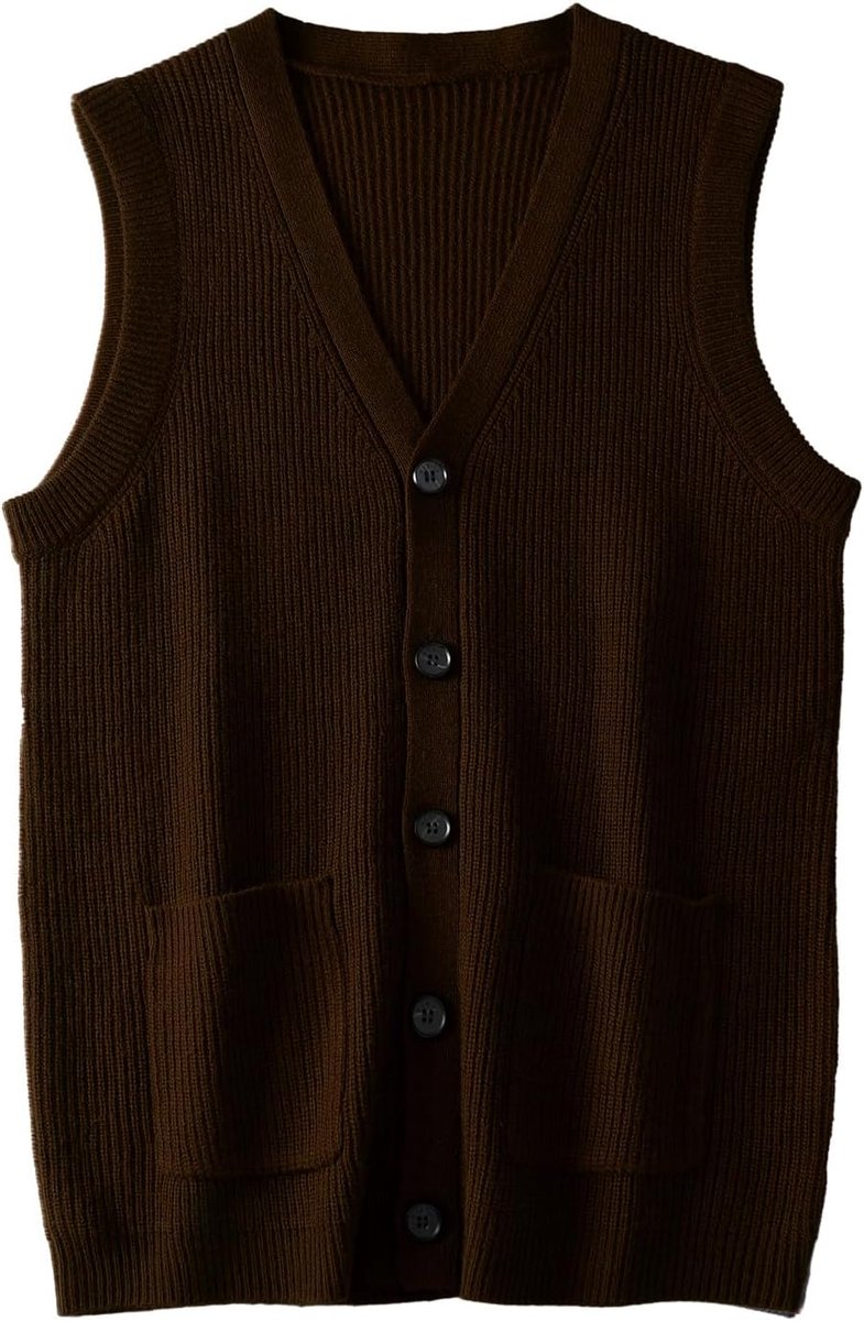 Trui Vest V-hals Mouwloos Open Front Heren Kleding