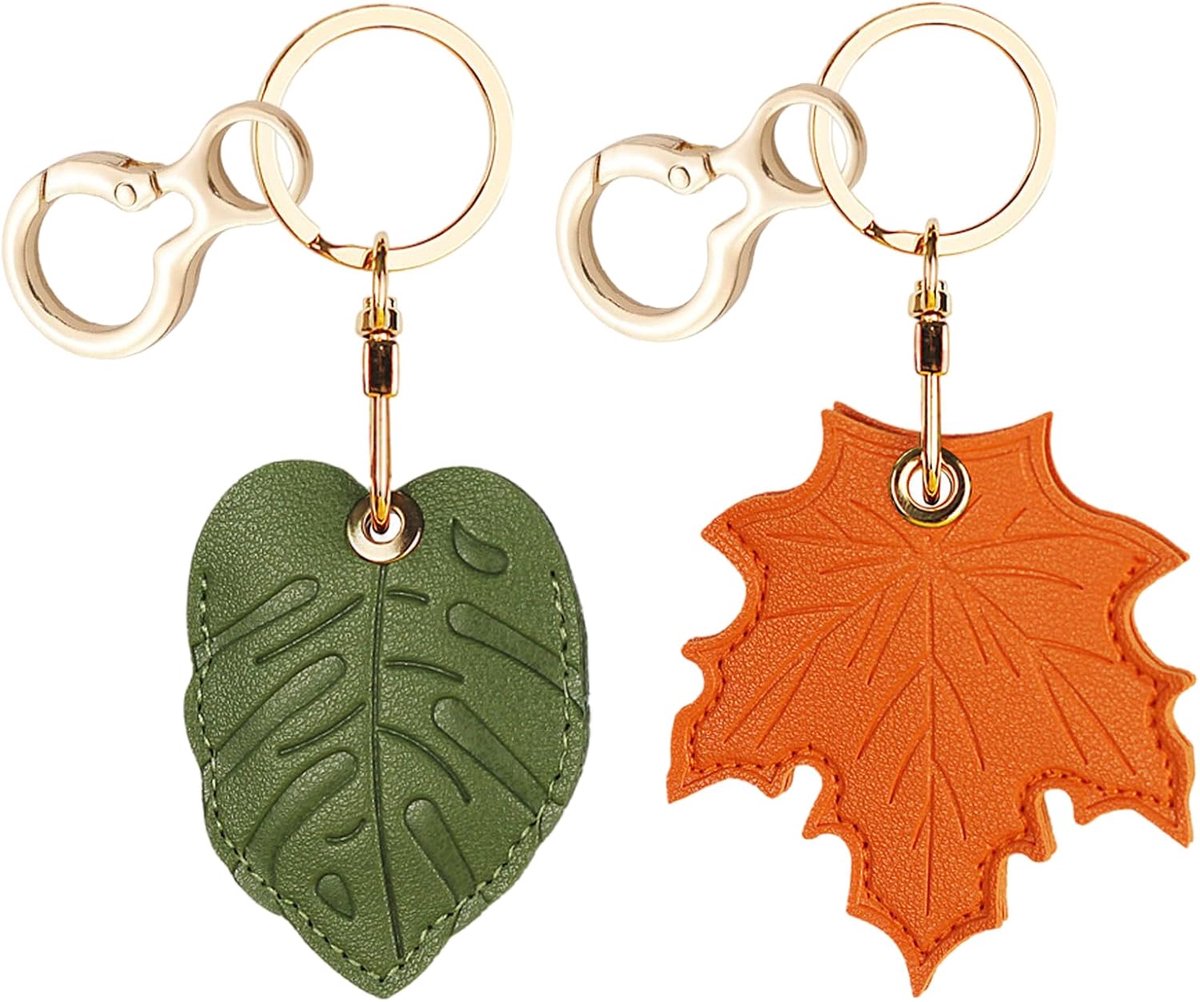 Hoesje Met Sleutelhanger, Krasbestendig Anti-Verlies Ontwerp Voor Air Tags-Leren Houder Met Sleutelhanger Voor Sleutels, Handtas, Hondenhalsband, Bagage