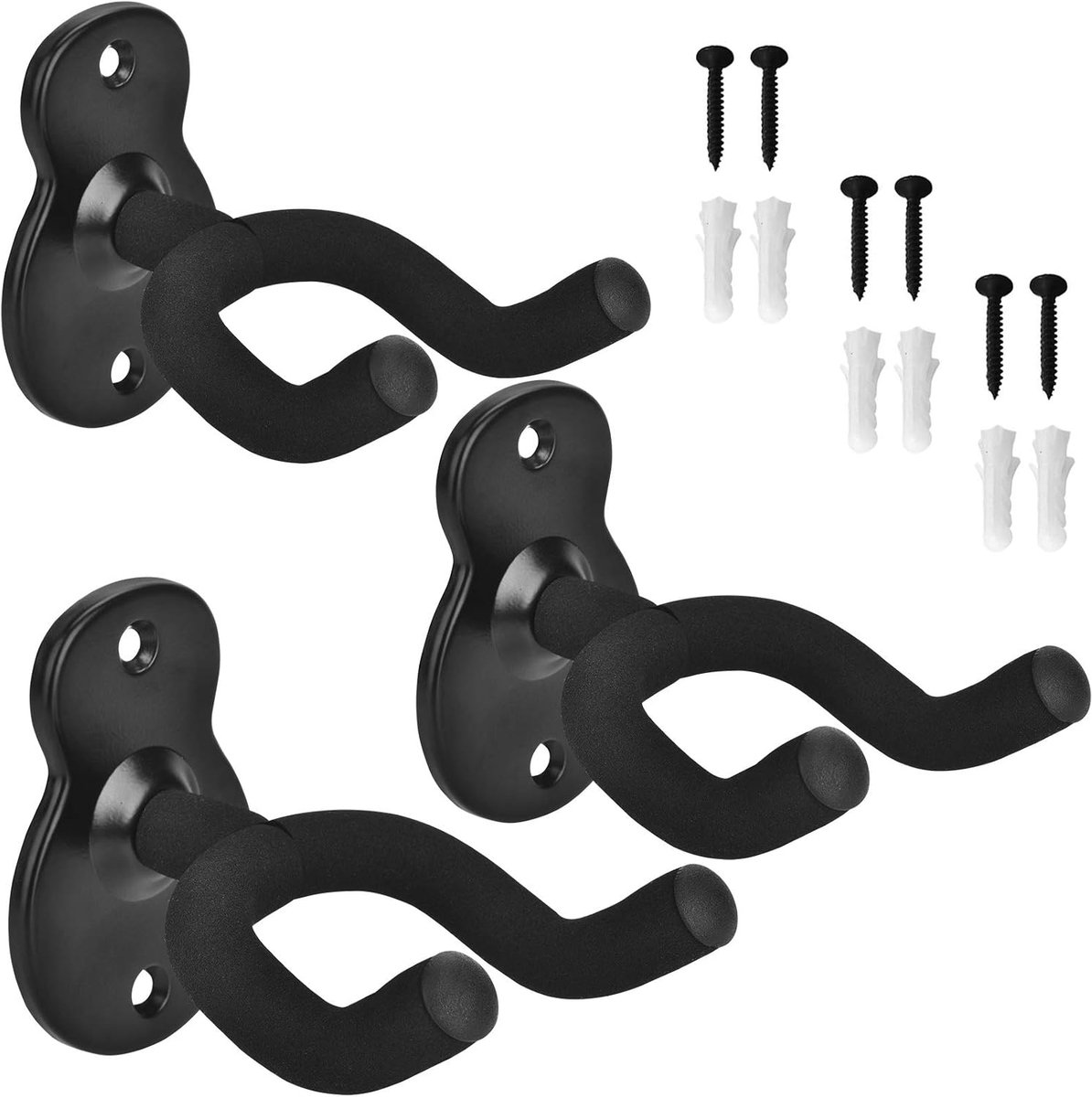 Hanger 3 Pack, Wall Mount Haak Houder Stand voor Akoestische, Elektrische, Bass, Ukelele, Klassieke Gitaar