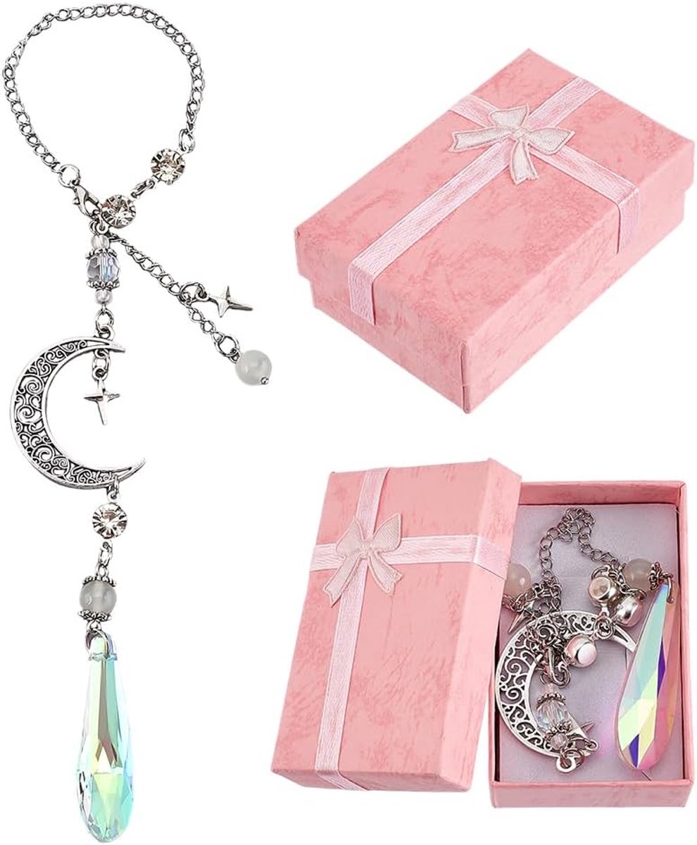 Auto Achteruitkijkspiegel Charm Crystal Suncatcher Auto Kwastje Metalen Ornamenten 23.2cm voor DIY Venster Tuin Thuis Interieur Boekenplank Nachtkastje Bestuurders Vrienden Vakantie