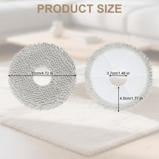 Pads, 6Pack Efficiënte Reinigingspads, Wasbaar Herbruikbaar, voor Xiaomi X10+/X20+, Dreame L10s Ultra/L10 Ultra/L20 Ultra/X40/X50 Ultra, Mova E30 Ultra/P50 Pro Ultra — afbeelding 2