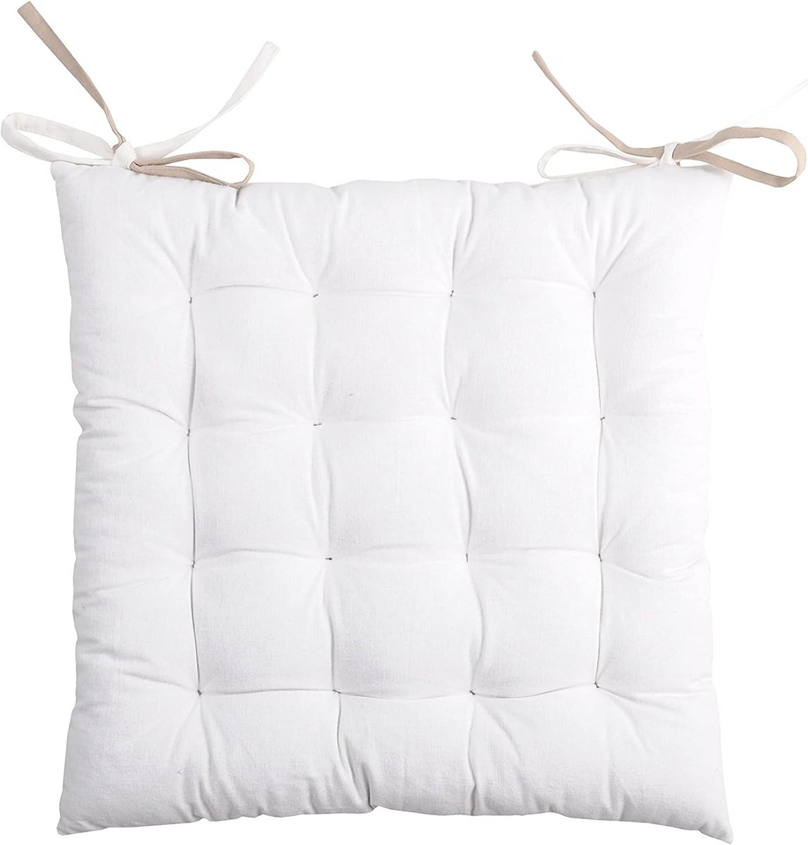 Casa CU1490012GAL Duo zitkussen, gewatteerd, 16 punten, 100% katoen, 40 x 40 cm, Ecru/Lin, 1640 x 40 cm