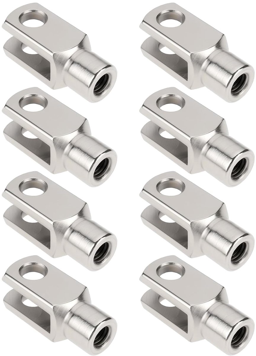 8 stks M8x1.25 Rechterhand Draad Clevis Vork End Lange Joint Verzinkt Staal Joint Voor Landbouwbouw Hydraulische Systemen