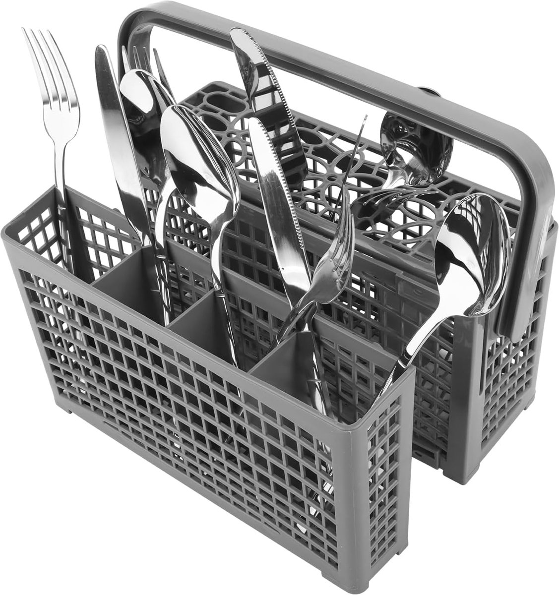 2-in-1 universele mand, vaatwasserbestek, mand voor vaatwasser en bestek, 23 x 8,5 + 23 x 4,5 cm
