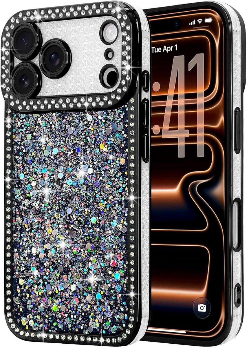 Beschermhoes compatibel met iPhone 17 Pro, zwart
