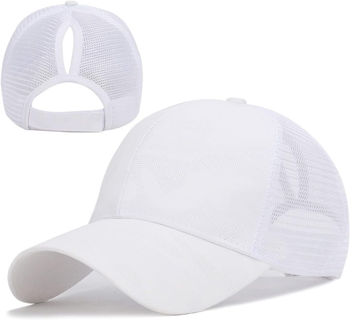 Mesh Baseball Cap, vrouwen Messy Bun Paardestaart hoed, verstelbare outdoor zonnehoed, Unisex Sport Casual caps