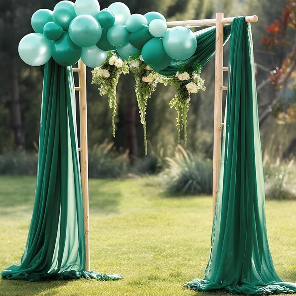 Vrije handdecoratie, 1 stuk, 75 x 300 cm, chiffon, tule, fotoachtergrond, gordijn, bruiloftsboog, drapering, stof, vrije handdecoratie, decoratie voor bruiloft, fotografie, feest,