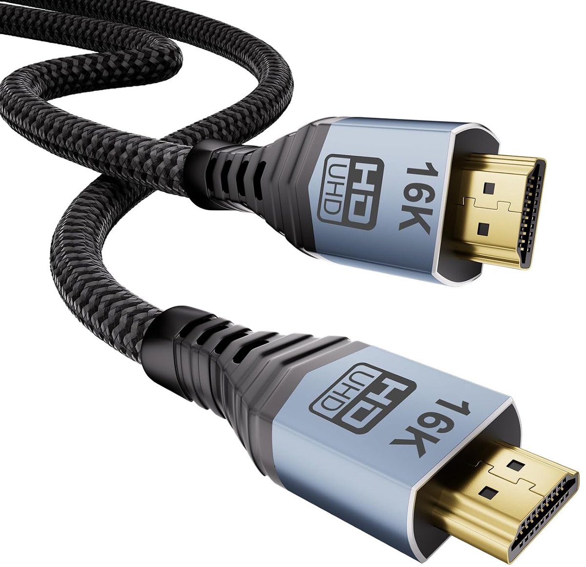 16K 10K 8K HDMI 2.2-kabel 1,5m, 96Gbps Ultra High Speed HDMI-kabel voor PS5 Gaming hdmi 2.1-kabel 16K@60Hz, 8K@240Hz, 4K@480Hz, eARC, Dynamic HDR10, Dolby Atmos, HDCP 2.3 voor Fire TV, Laptop
