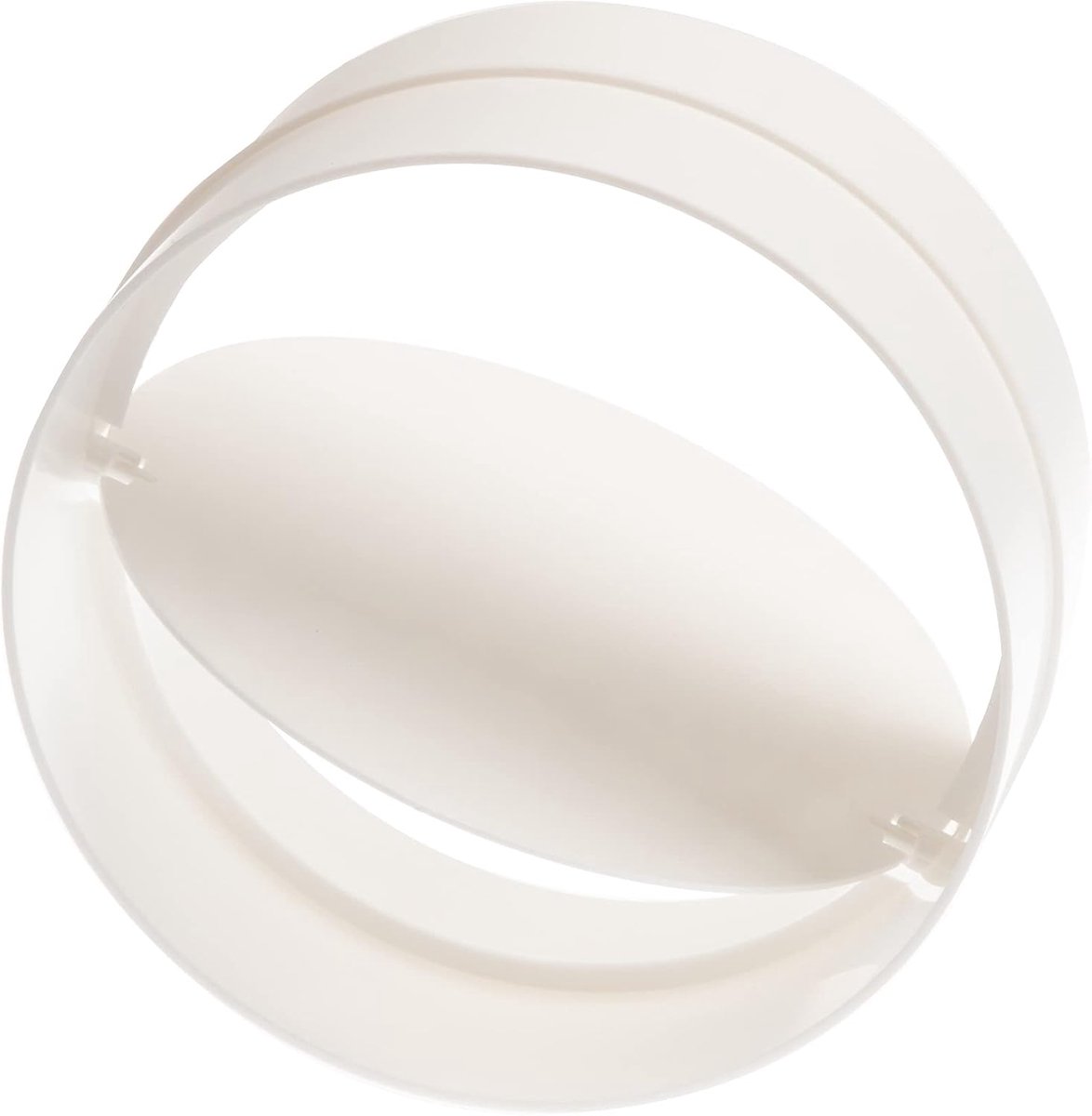 Pijpverbinder 125 mm - wit PVC verbindingsstuk met terugslagklep - kunststof connector voor ronde ventilatiebuis - rechte ventilatie kanaalverbinding ventilatieadapter