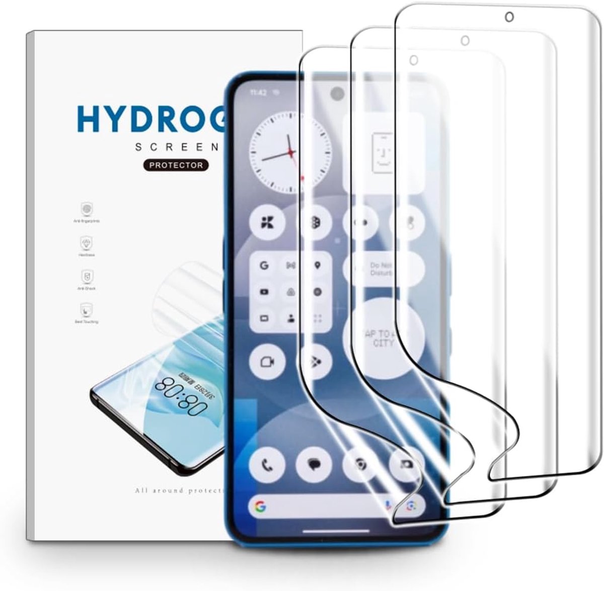 Schermprotector voor Nothing (3A) Pro, 3 Stuks Schermbeveiliging Ultra Helder, TPU Flexibele Beschermende Zachte Film, Krasvast