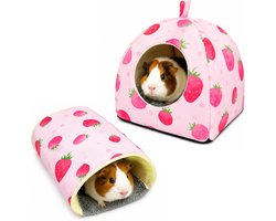 Cavia-huis met tunnelset, knuffelhol, voor kleine dieren