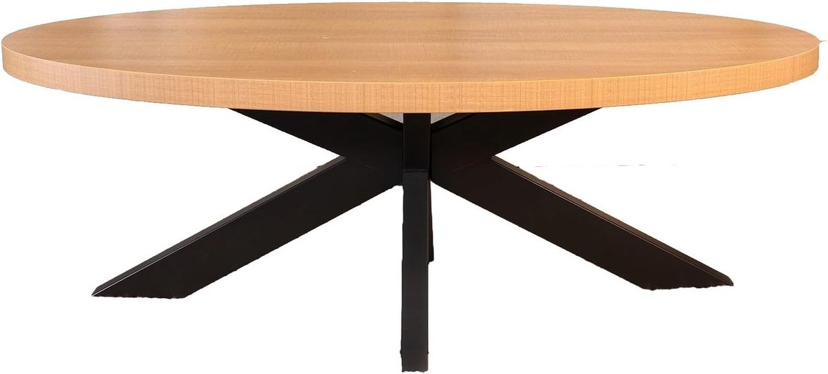 Ovaal lichtbruin melamine 130cm Denzel ovale bijzettafel side table
