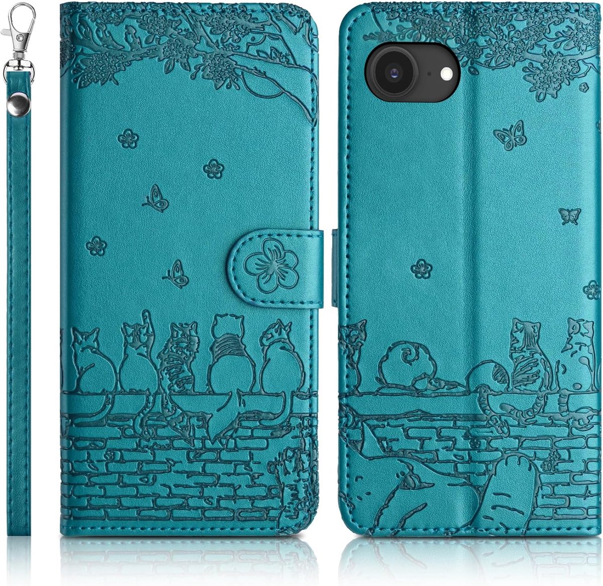 Beschermhoesje voor iPhone 17e Premium PU lederen portemonnee Flip boek hoes standfunctie slot kaart magneetsluiting case beschermhoes voor iPhone 17e blauw