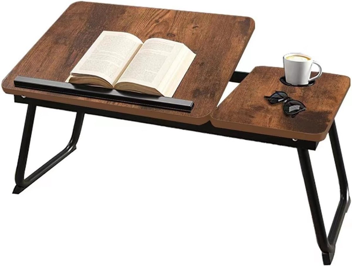 Bed inklapbaar, notebooktafel met kantelbaar blad