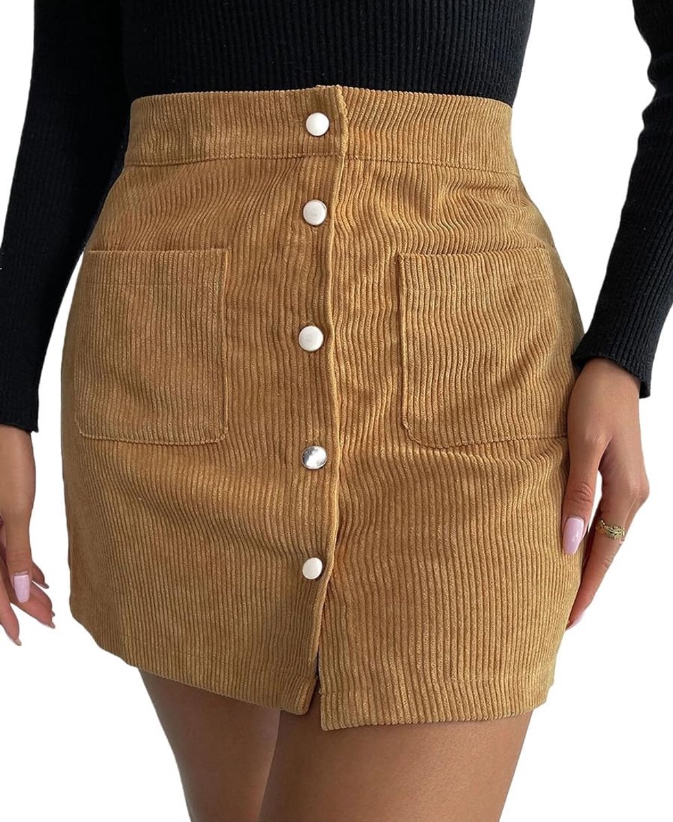 minirok voor dames, hoge taille, rok, herfst, winter, mini-rok, wikkelrok, A-lijn, zakelijk, corrock, minirok, hoge taille, smalle pasvorm, wikkelrok, herfst en winter