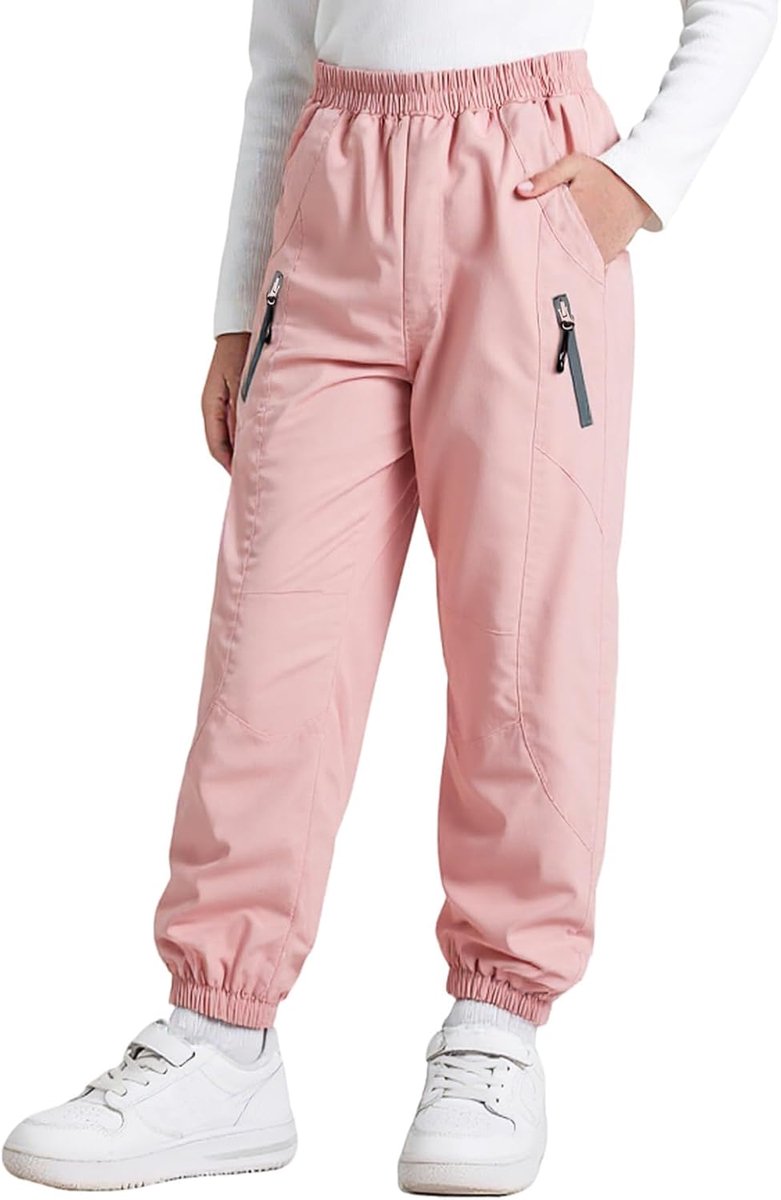 Wandelbroek Outdoorbroek Waterdichte Wandelbroek met Reflecterende Strepen Zachte Mesh Voering Winddicht Regenbroek Lichtgewicht Jongens Meisjes Broek voor Camping Sport Maat 122-164