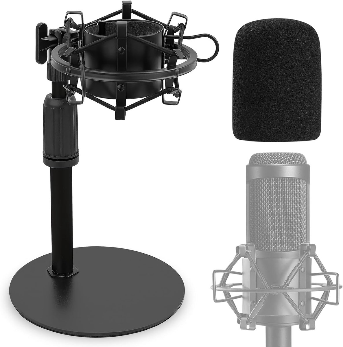 AT2020 tafelmicrofoonstandaard met schokhouder en windscherm voor Audio Technica AT2020 AT2020USB+ AT2035 ATR2500 condensatormicrofoon