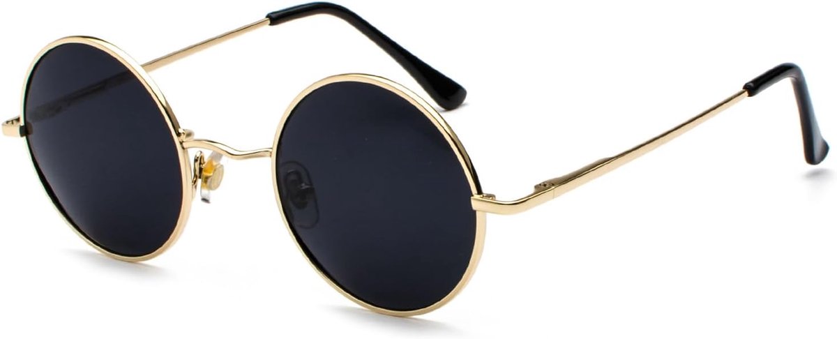 ronde gepolariseerde zonnebril voor dames en heren, vintage ronde punk-stijl bril met UV400-bescherming