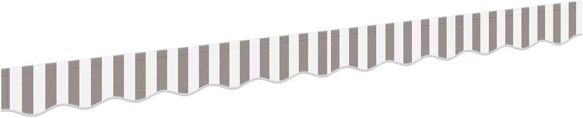 Luifelschort polyester 5 m lichtgrijs wit