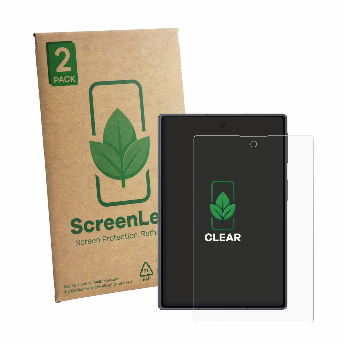 2 Stuks Screenprotector voor Samsung Galaxy Z Fold 8 - Hoogwaardige Beschermfolie transparant