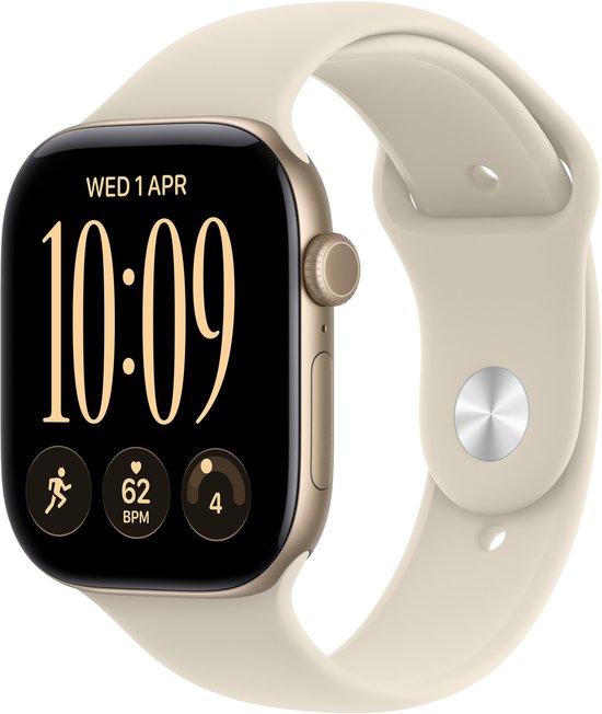 Apple Watch Series 12 Cellular 42mm Goud Sportband S/M
