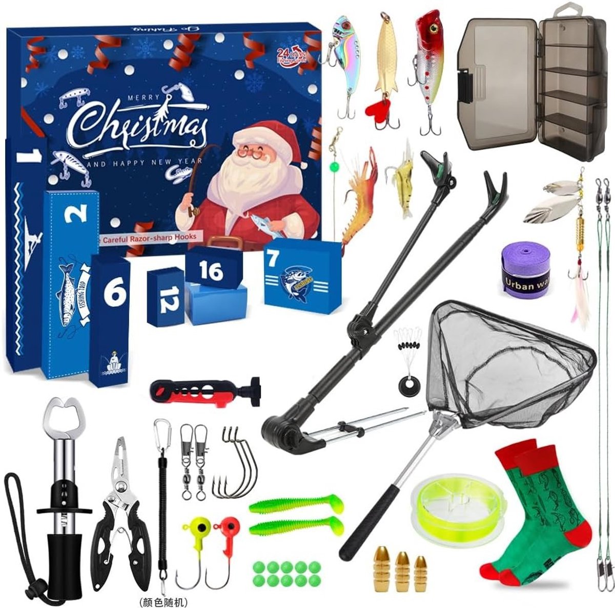 Adventskalender voor Vissers met 24 Dagen Visspullen, Kerstcadeau voor Mannen en Jongens, Perfecte Kerstverrassing voor Hengelsportliefhebbers