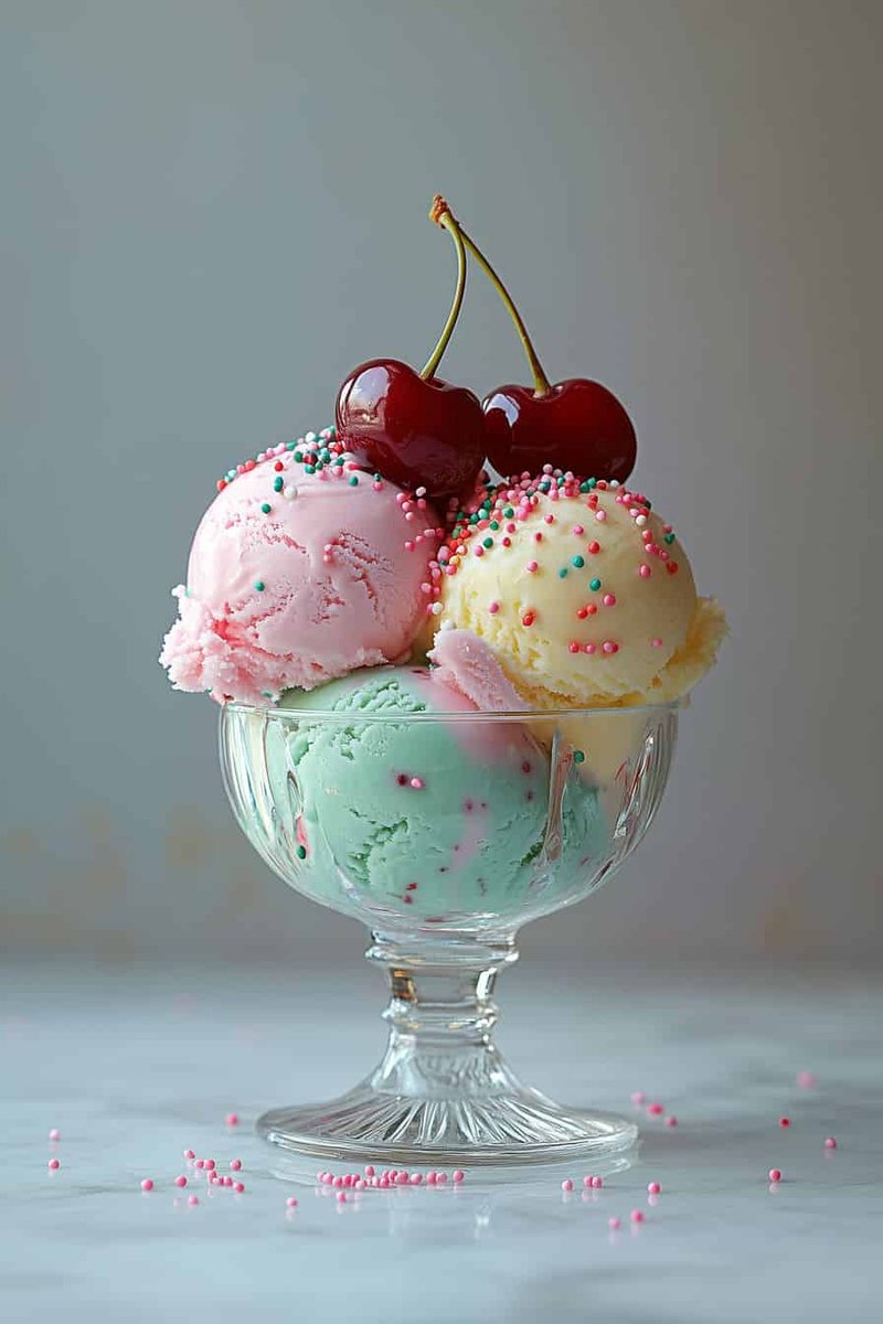 IJsje Poster - Zoet - Dessert - Eten - Verfrissend - Kunst - posters - formaat 70x100cm - Wanddecoratie - L4086