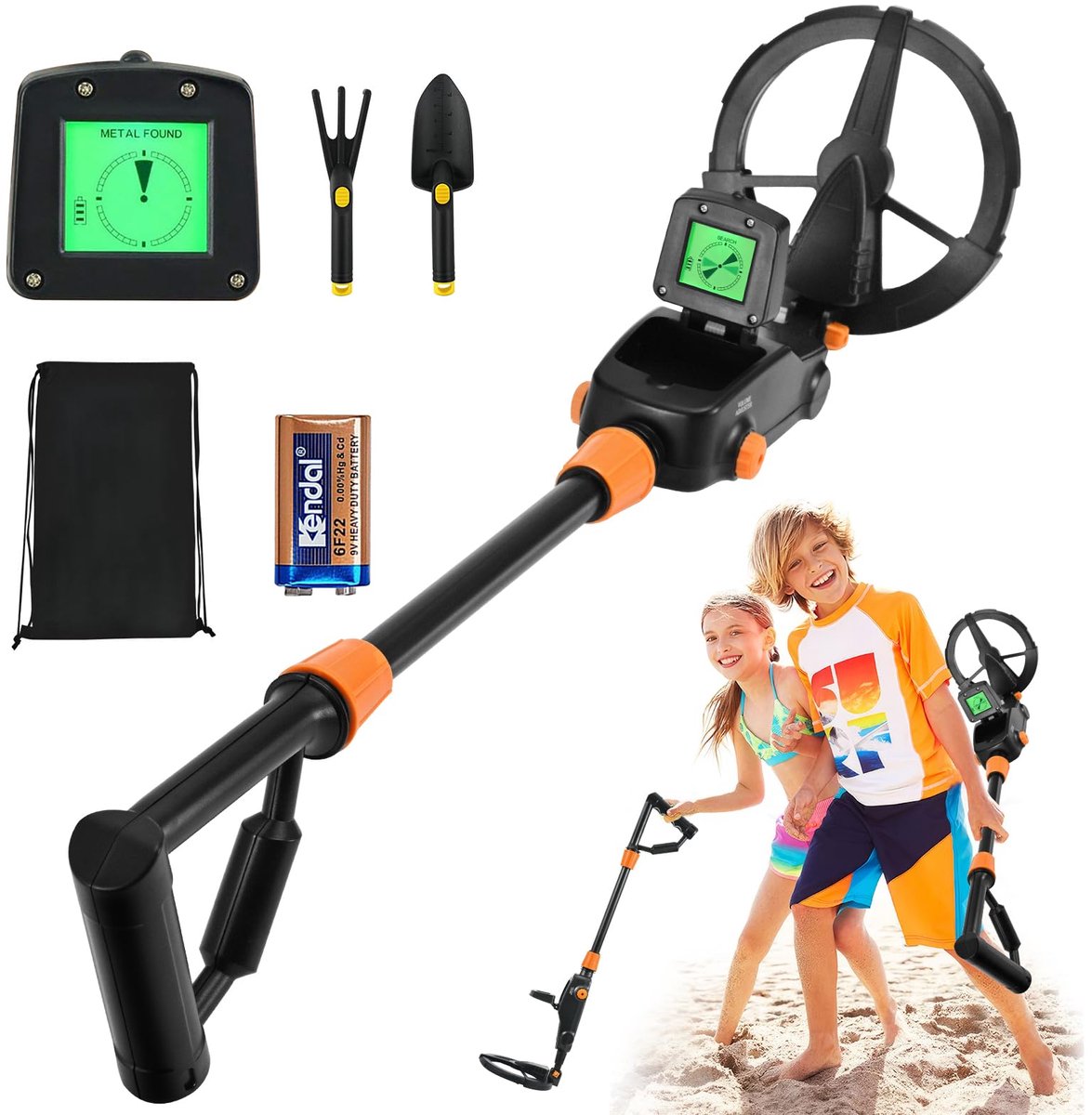 Metaaldetector voor kinderen, lichte metaaldetector met lcd-display en waterdichte zoekspoel, zeer nauwkeurige - ShopVlot