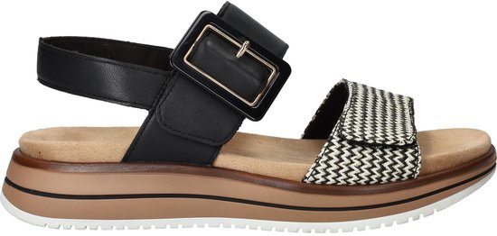 Remonte -Dames - zwart/wit - sandalen - maat 37